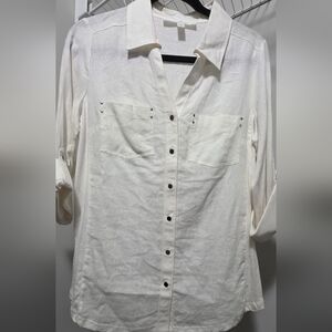 Elegant Women's White Button Down Shirt